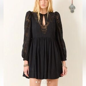 Alix of Bohemian Black Winslow Shadow Lace Dress